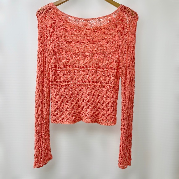 Free People Coral Crochet Chunky Knit Pullover, XS - Picture 6 of 10
